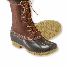 Ботинки лягушки мужские из мятой кожи с подкдадкой из овчины Men's Tumbled-Leather L.L.Bean Boots, 10 Shearling-lined-1