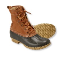 Женские ботинки лягушки из мятой кожи с подкладкой из овчины Women's Tumbled-Leather L.L.Bean Boots, 8 Shearling-Lined-1