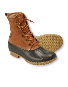 Женские ботинки лягушки из мятой кожи с подкладкой из овчины Women's Tumbled-Leather L.L.Bean Boots, 8 Shearling-Lined-1