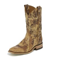 Мужские ковбойские сапоги Justin Men's Cracked Brown Bent Rail Boots - 2