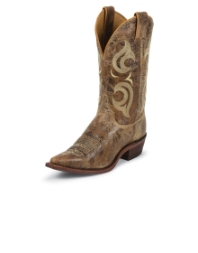 женские-ковбойские-сапоги-justin-womens-brown-bent-rail-boots-usa-made-1