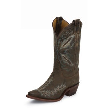 женские-ковбойские-сапоги-justin-womens-brown-bent-rail-boots-usa-made-2